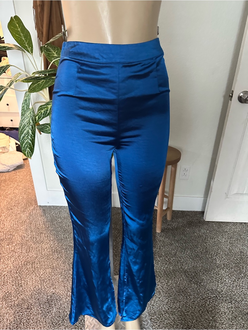 PacSun Electric Blue Wide-Leg Split Hem Pants
